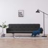 Sofa Bed with Armrest Dark Gray Fabric