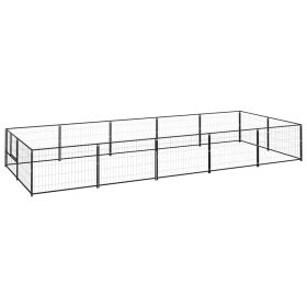 Dog Kennel Black 107.6 ft² Steel