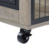 Furniture Dog Cage Crate with Double Doors on Casters. Grey, 31.50'' W x 22.05'' D x 24.8'' H.