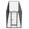 Dog Playpen 8 Panels Steel 31.5"x39.4" Black