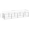 Dog Kennel Silver 43.1 ft² Steel