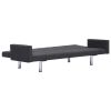 Sofa Bed with Armrest Dark Gray Fabric