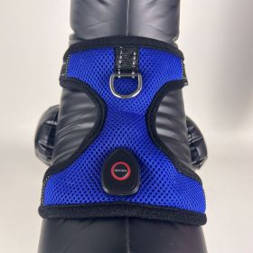 LED Luminous Pet Harness USB Charging (Option: Blue-S)