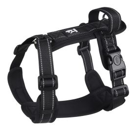 Dog Hand Holding Rope Chest Strap Reflective Vest Explosion-proof Medium Large Dog Pet Traction Dog Leash (Option: Black-S)