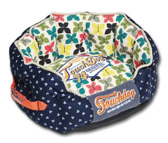 Touchdog Butterfly Rounded Premium Designer Dog Bed (size: large)