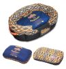 Touchdog 70's Vintage-Tribal Throwback Diamond Patterned Ultra-Plush Rectangular Rounded Dog Bed